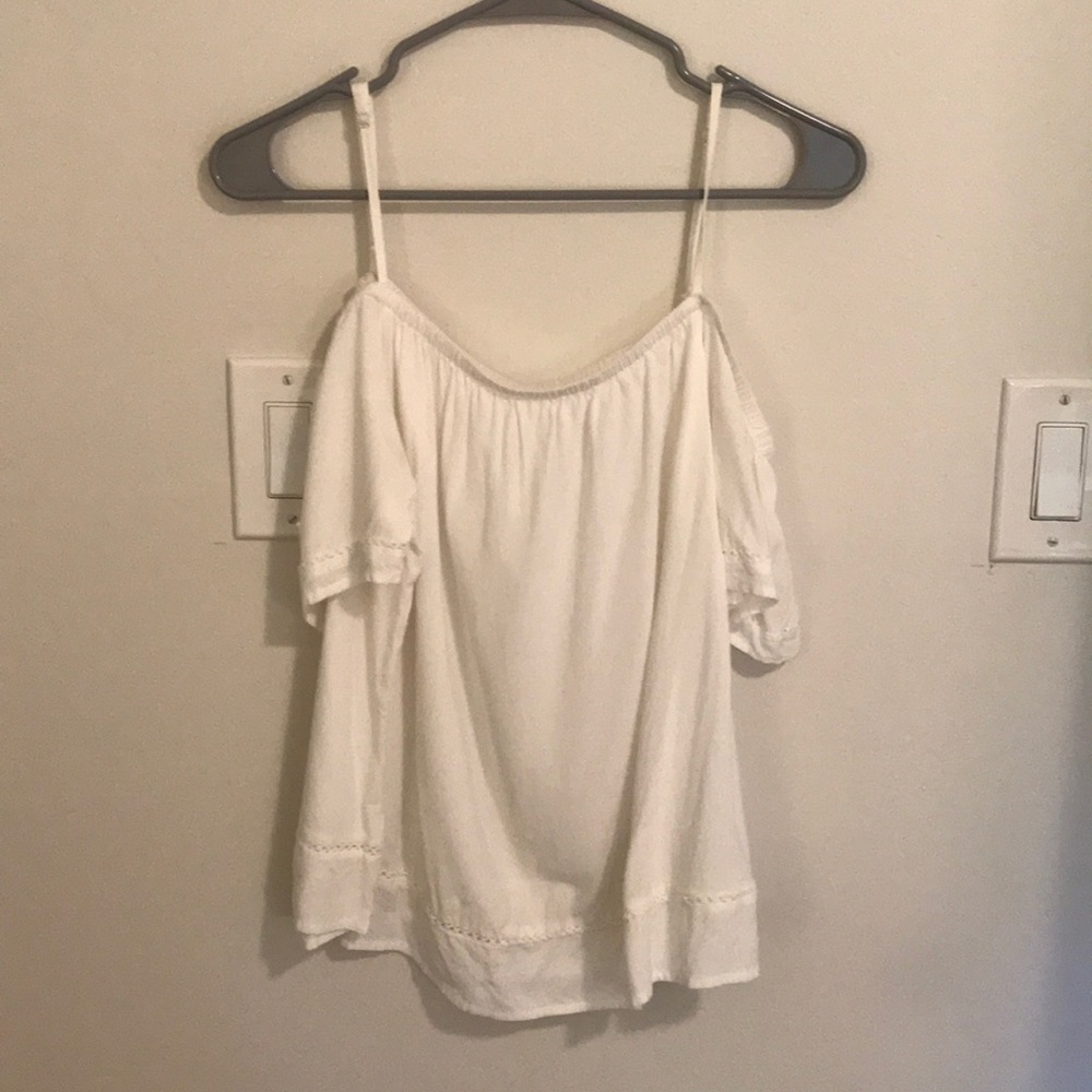 Off the shoulder white top